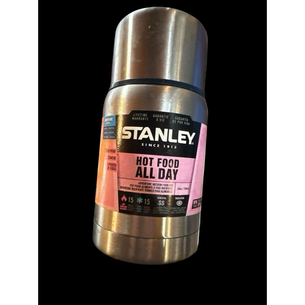Stanley Lifetime Hot Food All Day 24 oz Adventure Vacuum Food Jar New Silver